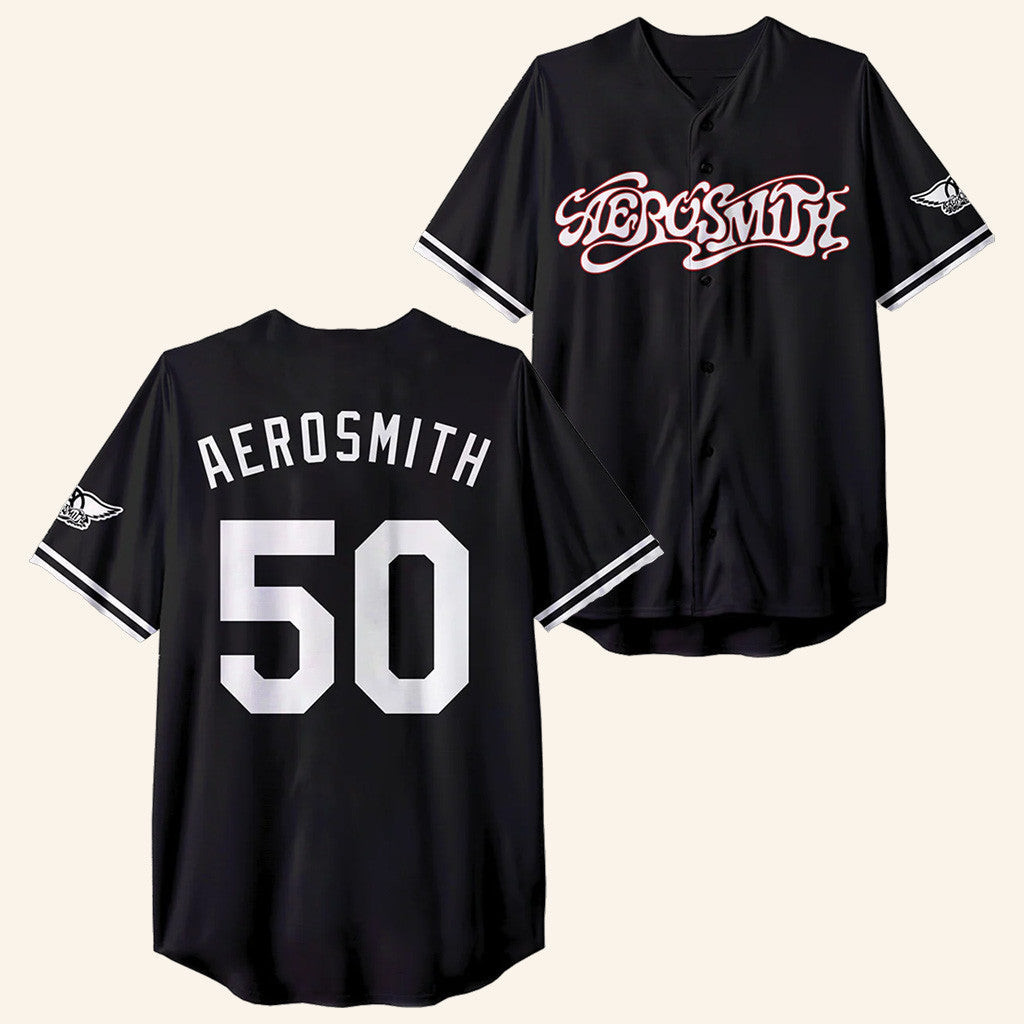 Aerosmith Merch 50 Years Baseball Jersey Gift Ideas For Husband -WearandDecor