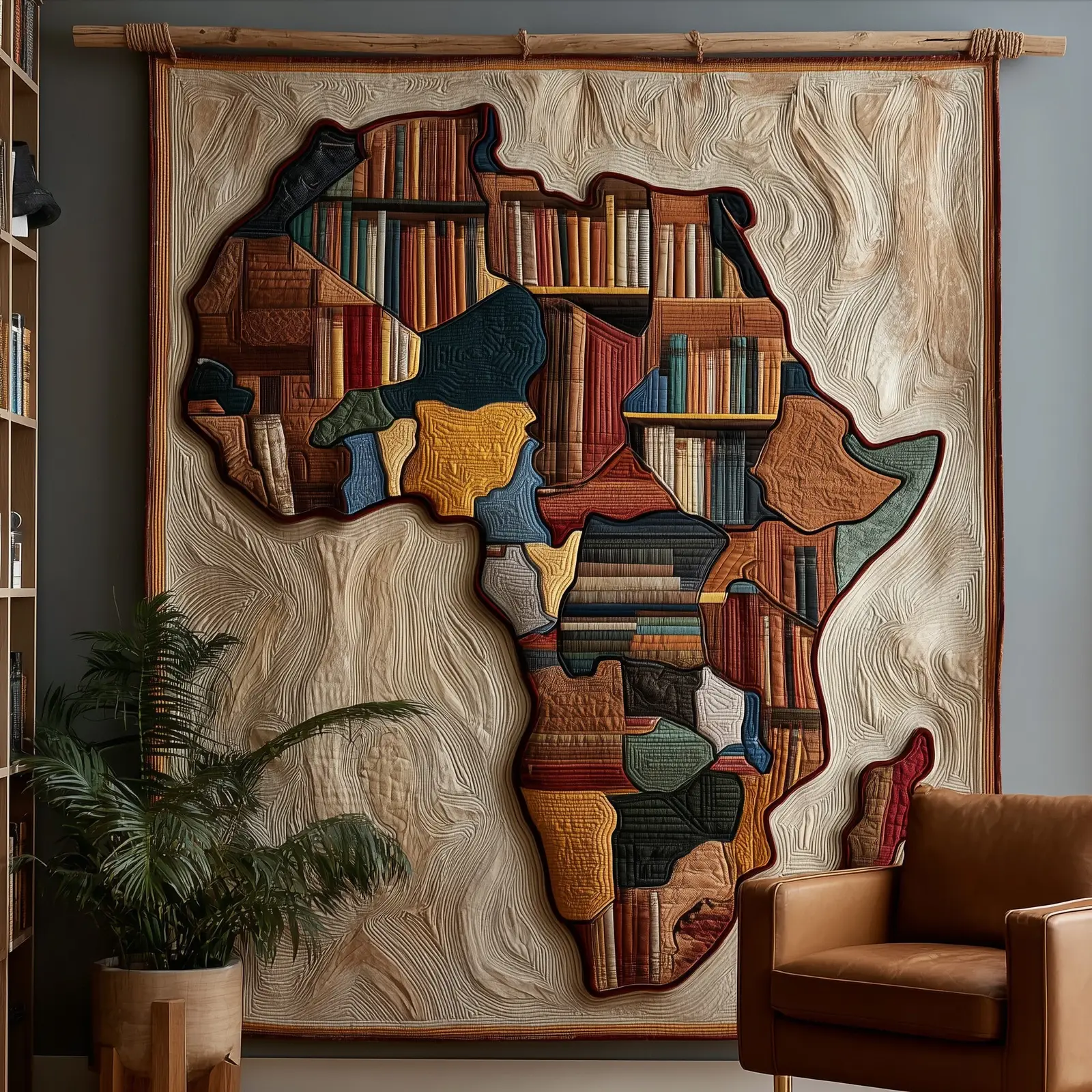 Africa Bookshelf Exotic Animals Quilted Blanket Book Themed Gifts For Husband