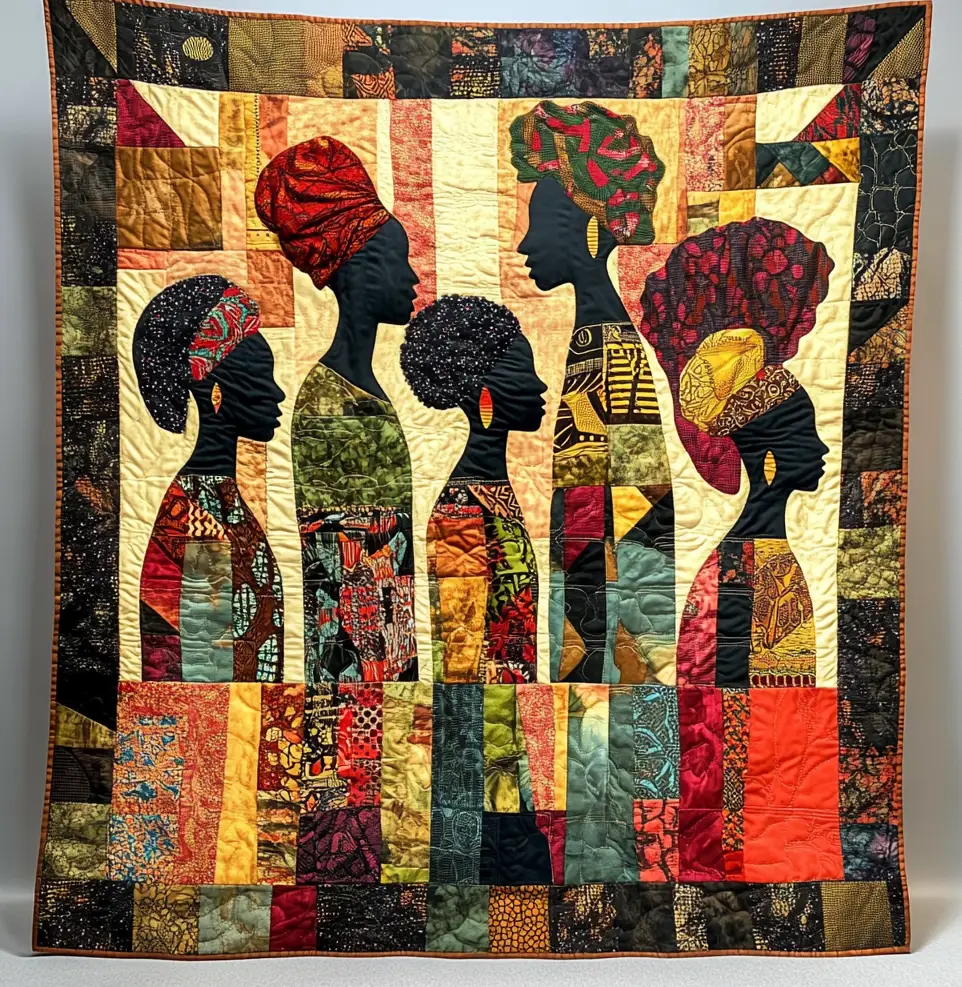 African Spirit Of The Sahara Quilt Blanket Best African Art Throw Blanket Gift Ideas For Native