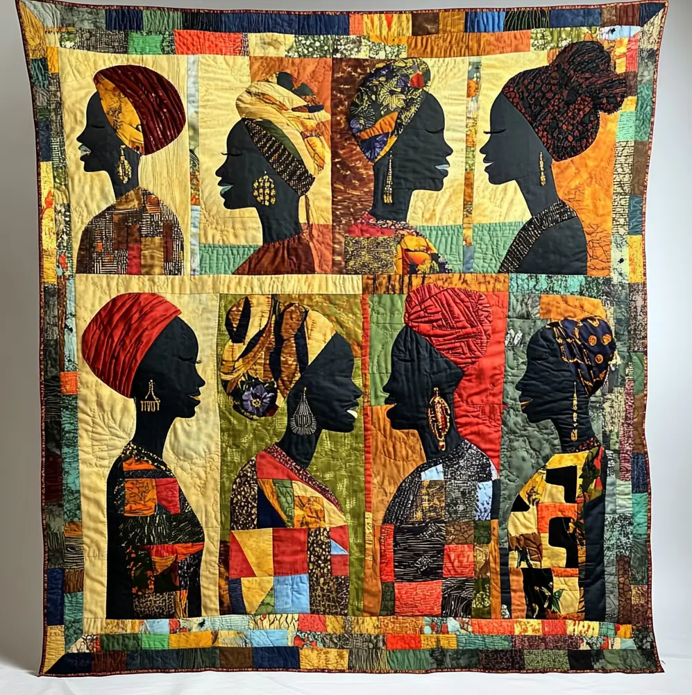 African Spirit Of The Sahara Quilt Blanket Best African Art Throw Blanket Gifts For Native African Spirit Of The Sahara Quilt Blanket Best African Art Throw Blanket Gifts For Native - Image 1