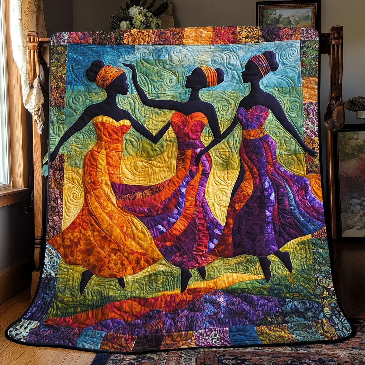 African Woman Dance Quilt Blanket For Couch Unique Father'sDay Gifts