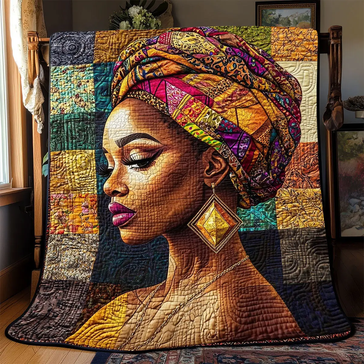 African Woman Quilt Blankets Mothers Day Gift For New Mother