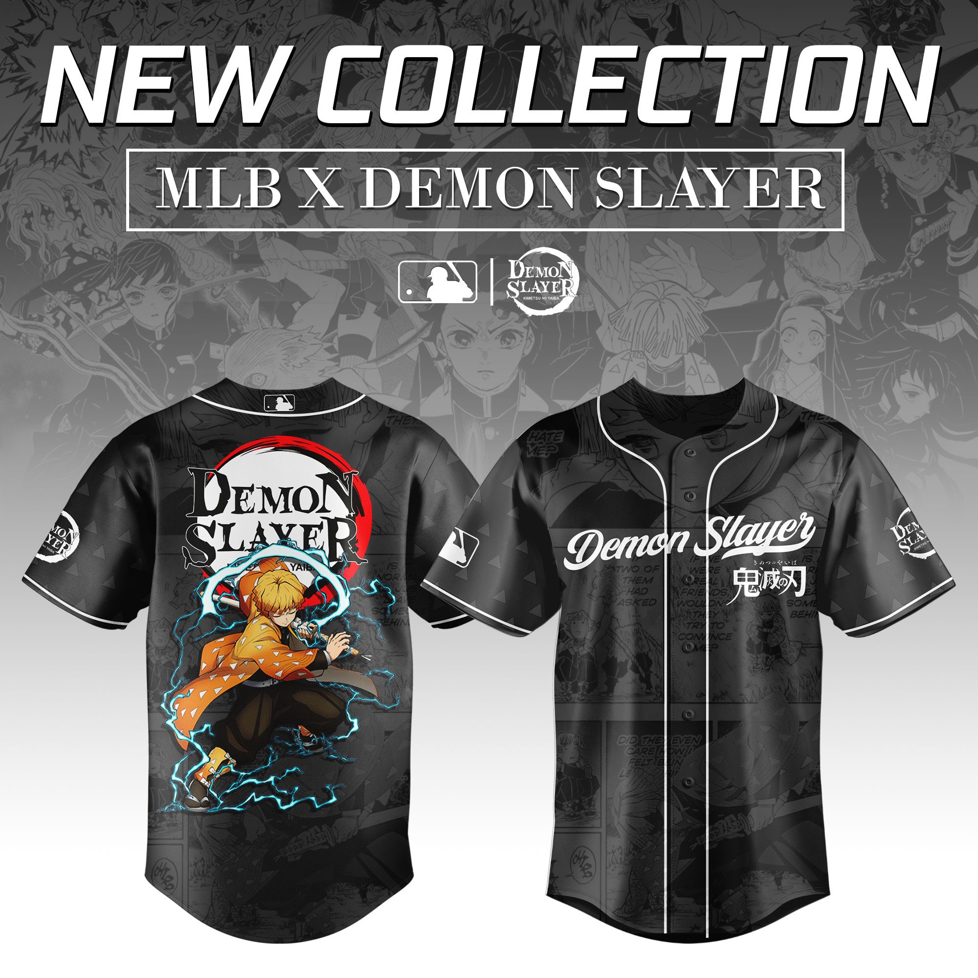 Agatsuma Zenitsu Demon Slayer x Baseball Jersey Editions Limited Demon Slayer Fan Gift