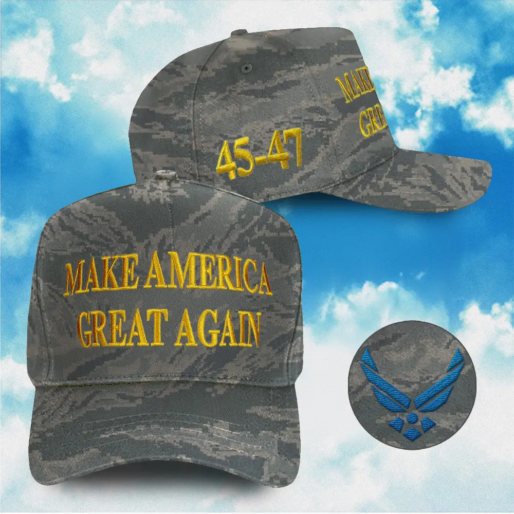 Air Force 45-47 Hat Patriot Triumph Victory Black Dark Gold Hat 45-47 Celebrate America's Win