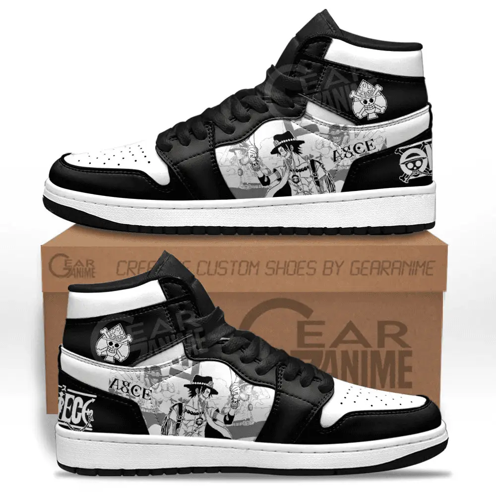 Air JD Hightop Shoes Ace JD1s Sneakers Custom One Piece Shoes Manga Style