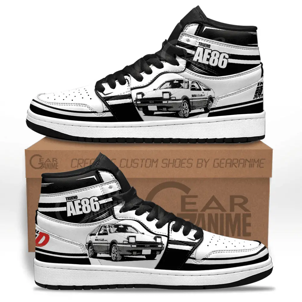Air JD Hightop Shoes AE86 Trueno JD1s Sneakers Custom Initial D Anime Shoes