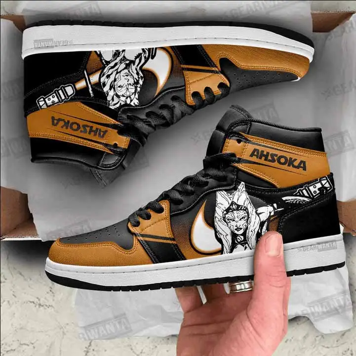 Air JD Hightop Shoes Ahsoka Star Wars J1 Shoes Custom For Fans Sneakers TT26