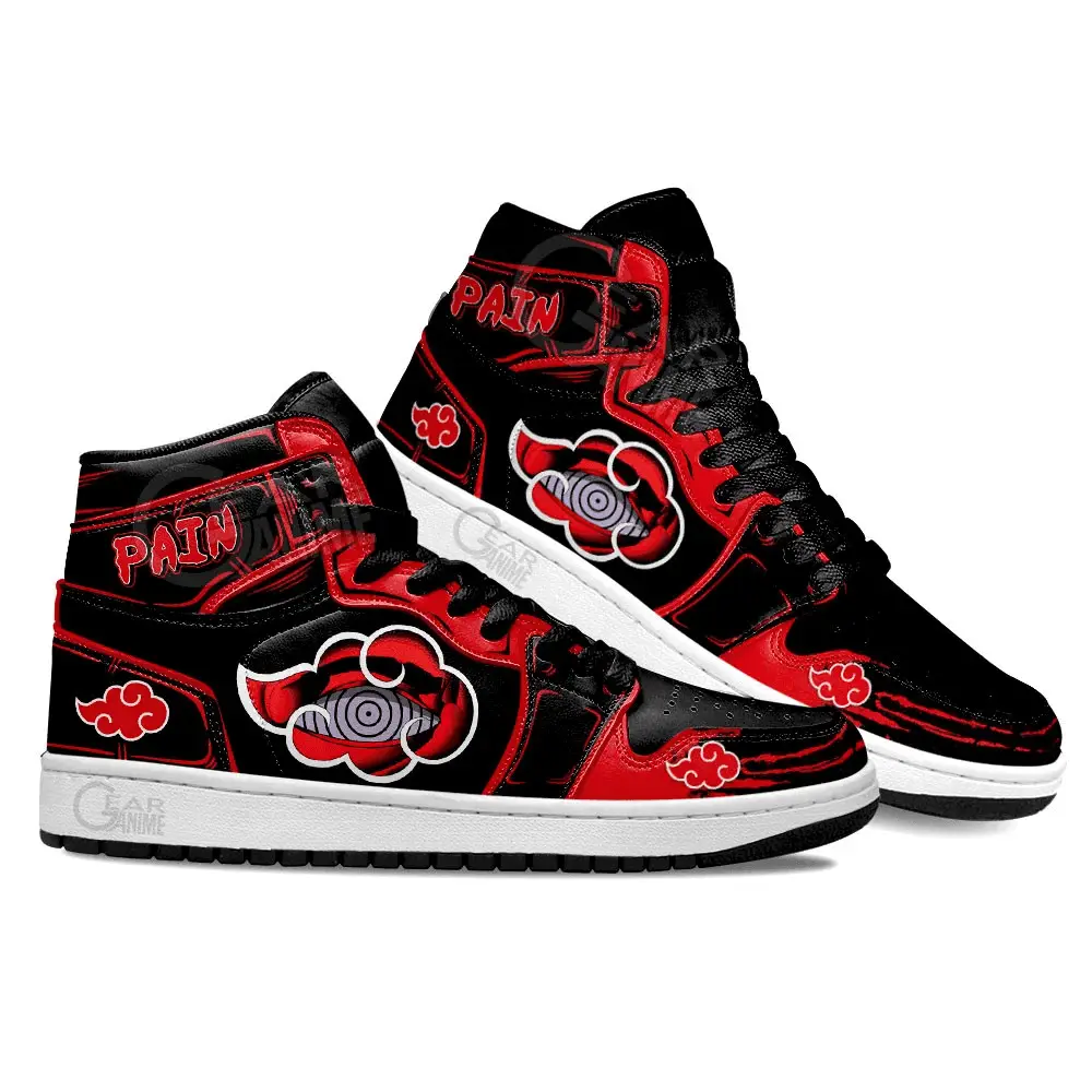 Air JD Hightop Shoes Akatsuki Pain Rinnegan Eye JD Sneakers Custom For Anime Fans MN1609