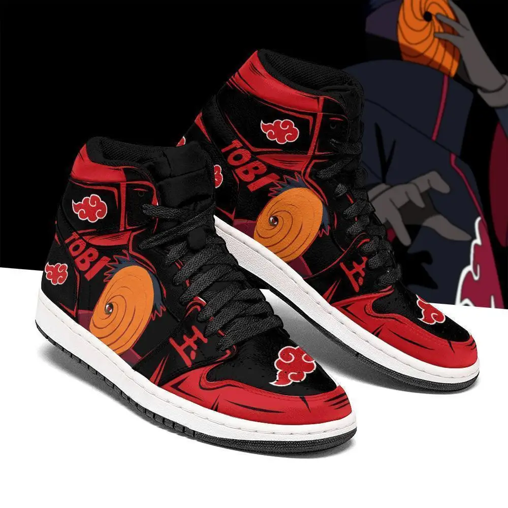 Air JD Hightop Shoes Akatsuki Tobi JD1s Sneakers Custom Anime Shoes Fan Gift Idea