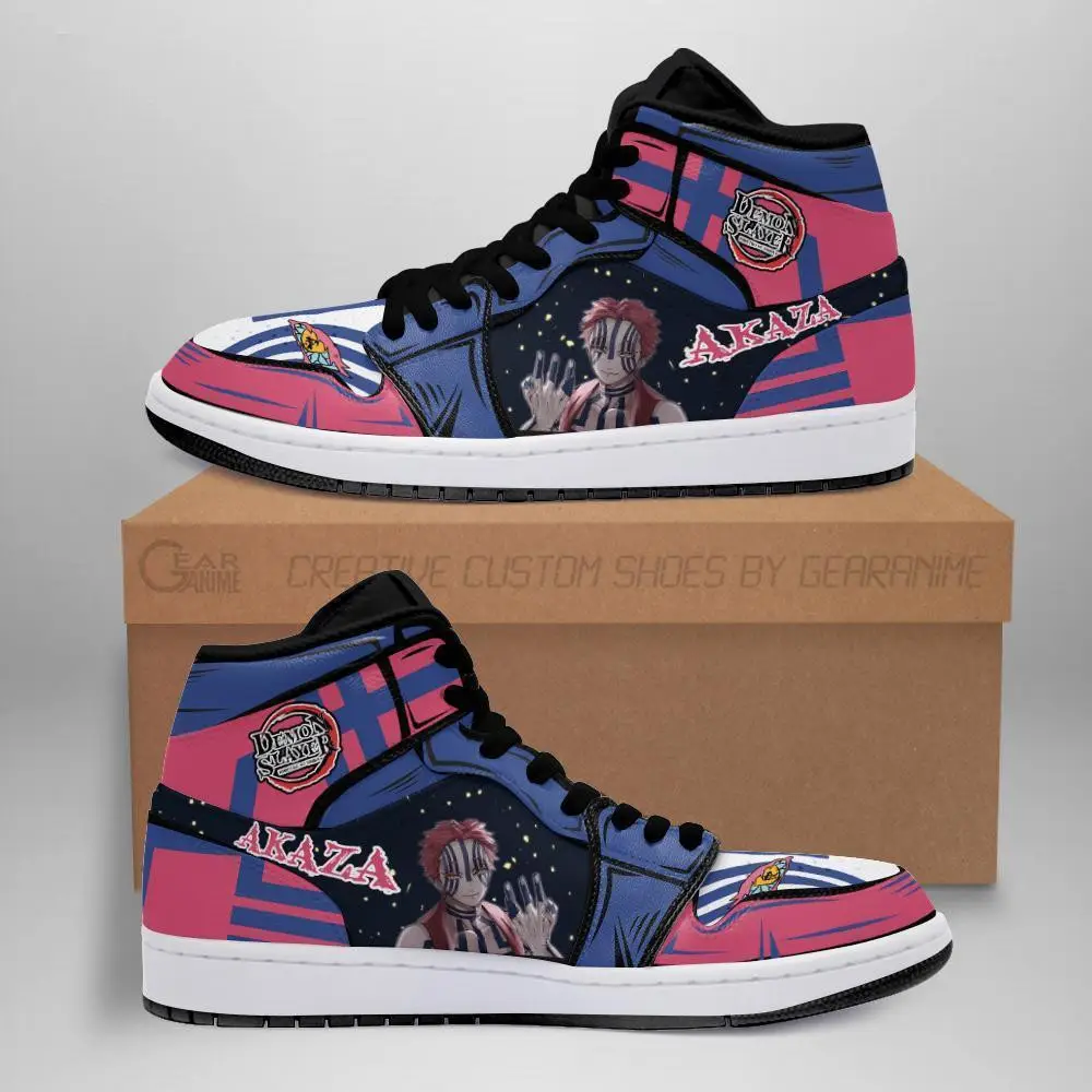 Air JD Hightop Shoes Akaza JD1s Sneakers Custom Anime Demon Slayer Shoes