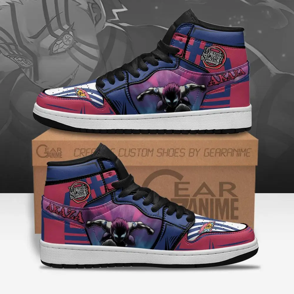 Air JD Hightop Shoes Akaza JD1s Sneakers Custom Anime Mugen Train Demon Slayer Shoes Air JD Hightop Shoes Akaza JD1s Sneakers Custom Anime Mugen Train Demon Slayer Shoes - Image 1