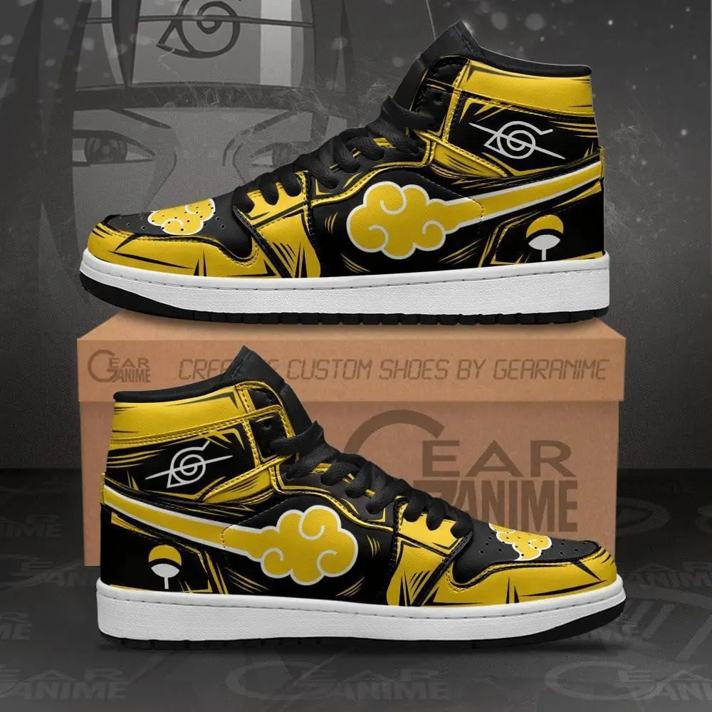 Air JD Hightop Shoes AKT JD1s Sneakers Yellow Custom Anime Shoes