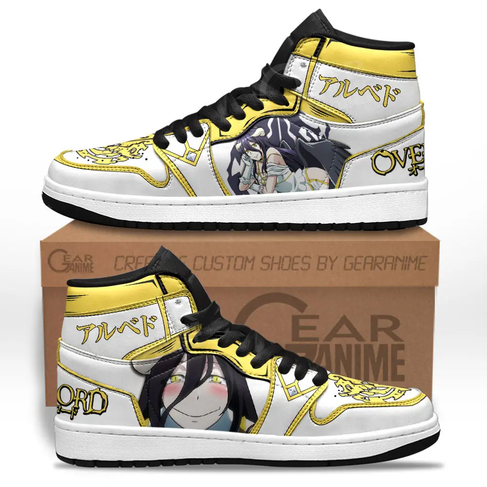 Air JD Hightop Shoes Albedo JD1s Sneakers Custom Overlord Anime Shoes