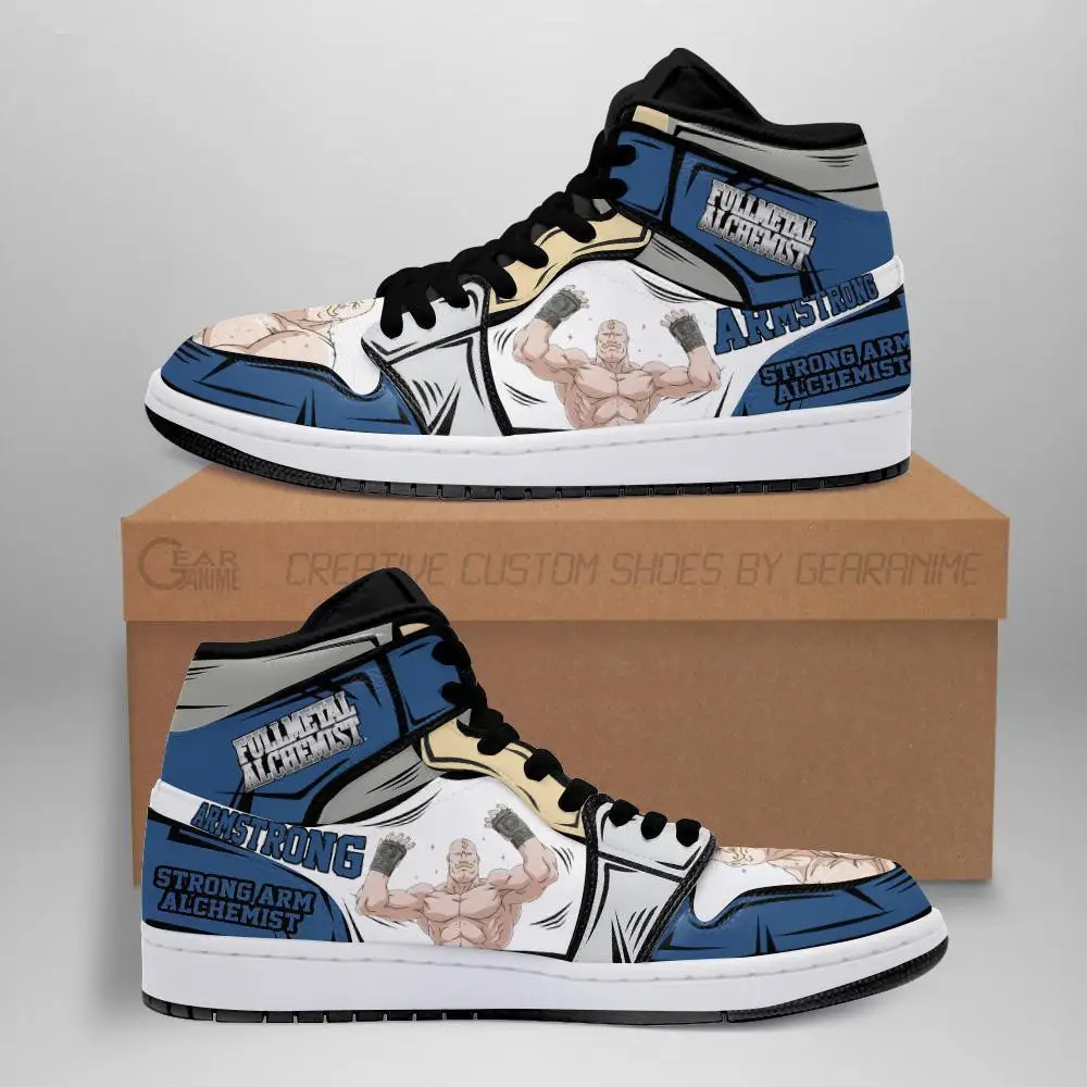 Air JD Hightop Shoes Alex Louis Armstrong Fullmetal Alchemist JD1s Sneakers Anime Shoes