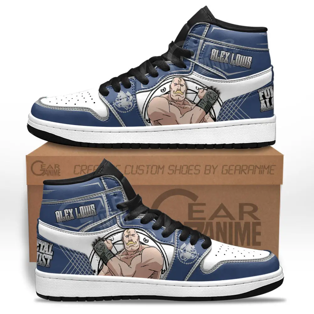 Air JD Hightop Shoes Alex Louis Armstrong JD1s Sneakers Custom Fullmetal Alchemist Anime Shoes