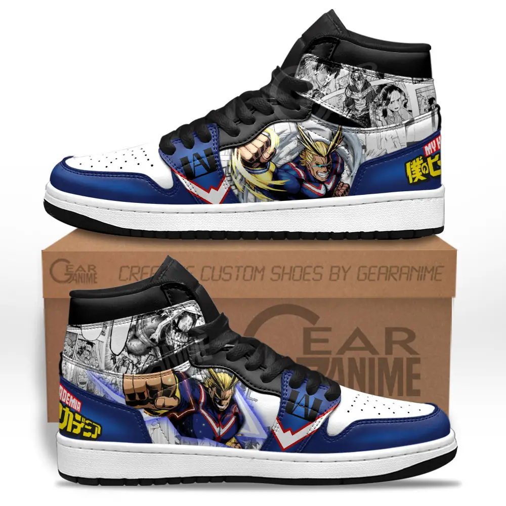 Air JD Hightop Shoes All Might JD1s Sneakers My Hero Academia Custom Anime Shoes Mix Manga