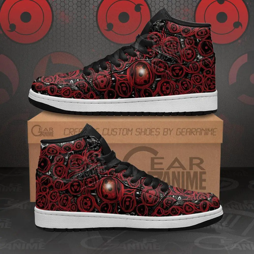 Air JD Hightop Shoes All Sharingan Eyes JD1s Sneakers Custom Anime Shoes