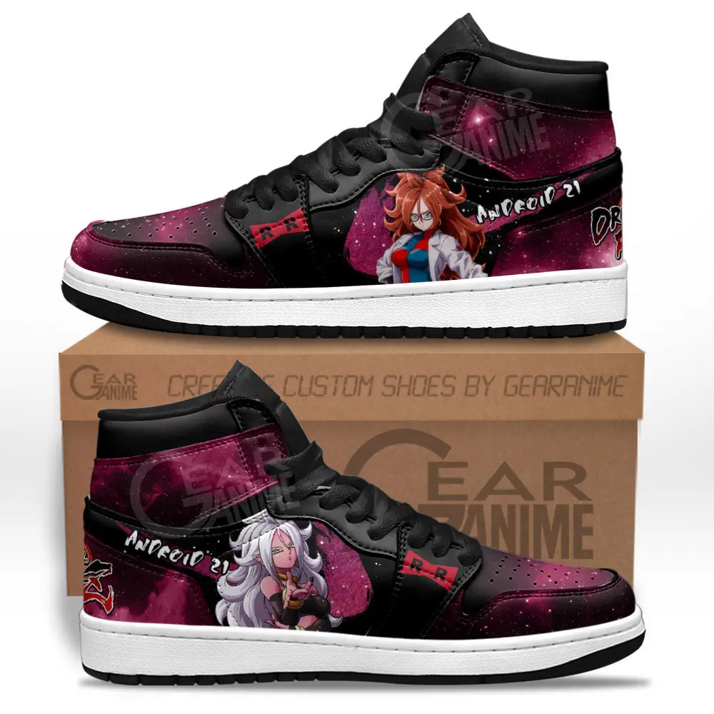 Air JD Hightop Shoes Android 21 JD1s Sneakers Dragon Ball Custom Anime Shoes Air JD Hightop Shoes Android 21 JD1s Sneakers Dragon Ball Custom Anime Shoes - Image 1