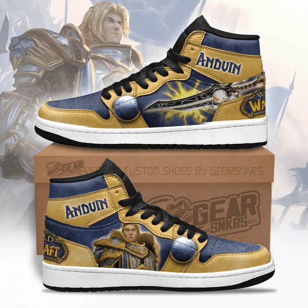 Air JD Hightop Shoes Anduin World of Warcraft J1 Shoes Custom For Fans