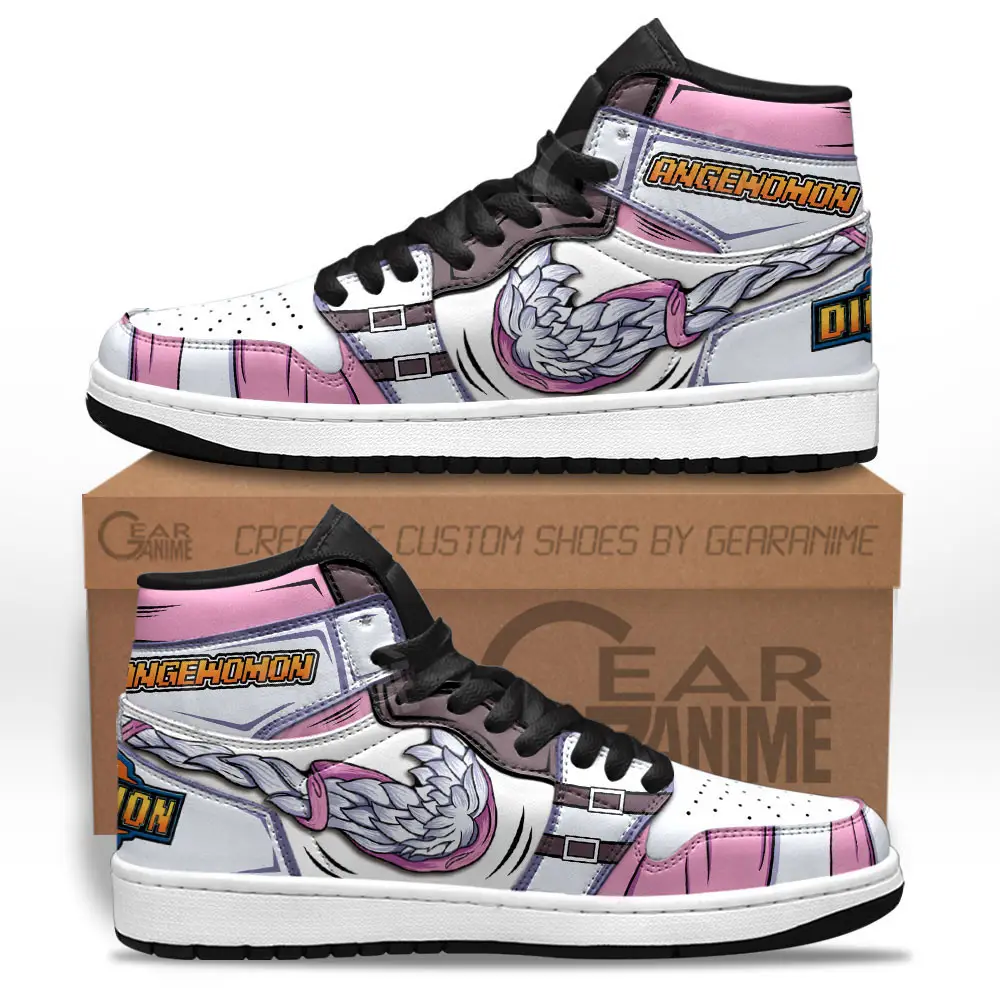 Air JD Hightop Shoes Angewomon Skill JD1s Sneakers Custom Digimon Anime Shoes For Fans