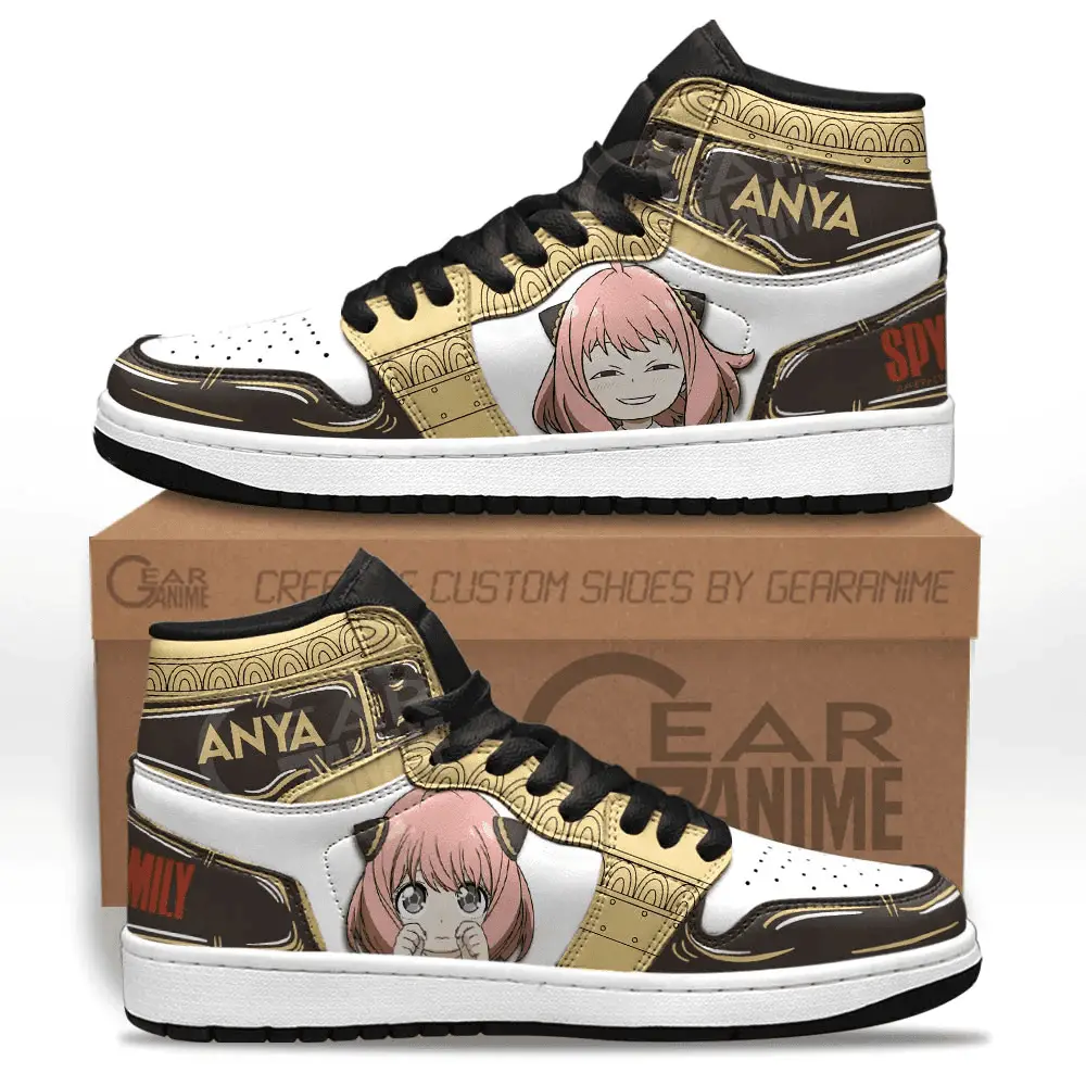 Air JD Hightop Shoes Anya Forger JD1s Sneakers Custom SpyX Anime Shoes