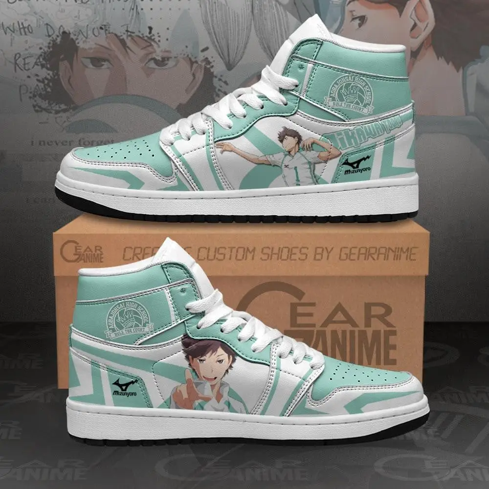 Air JD Hightop Shoes Aoba Johsai High Oikawa Tooru JD1s Sneakers Custom Haikyuu Anime Shoes MN10