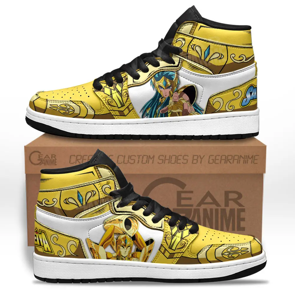 Air JD Hightop Shoes Aquarius Camus JD1s Sneakers Saint Seiya Custom Anime Shoes