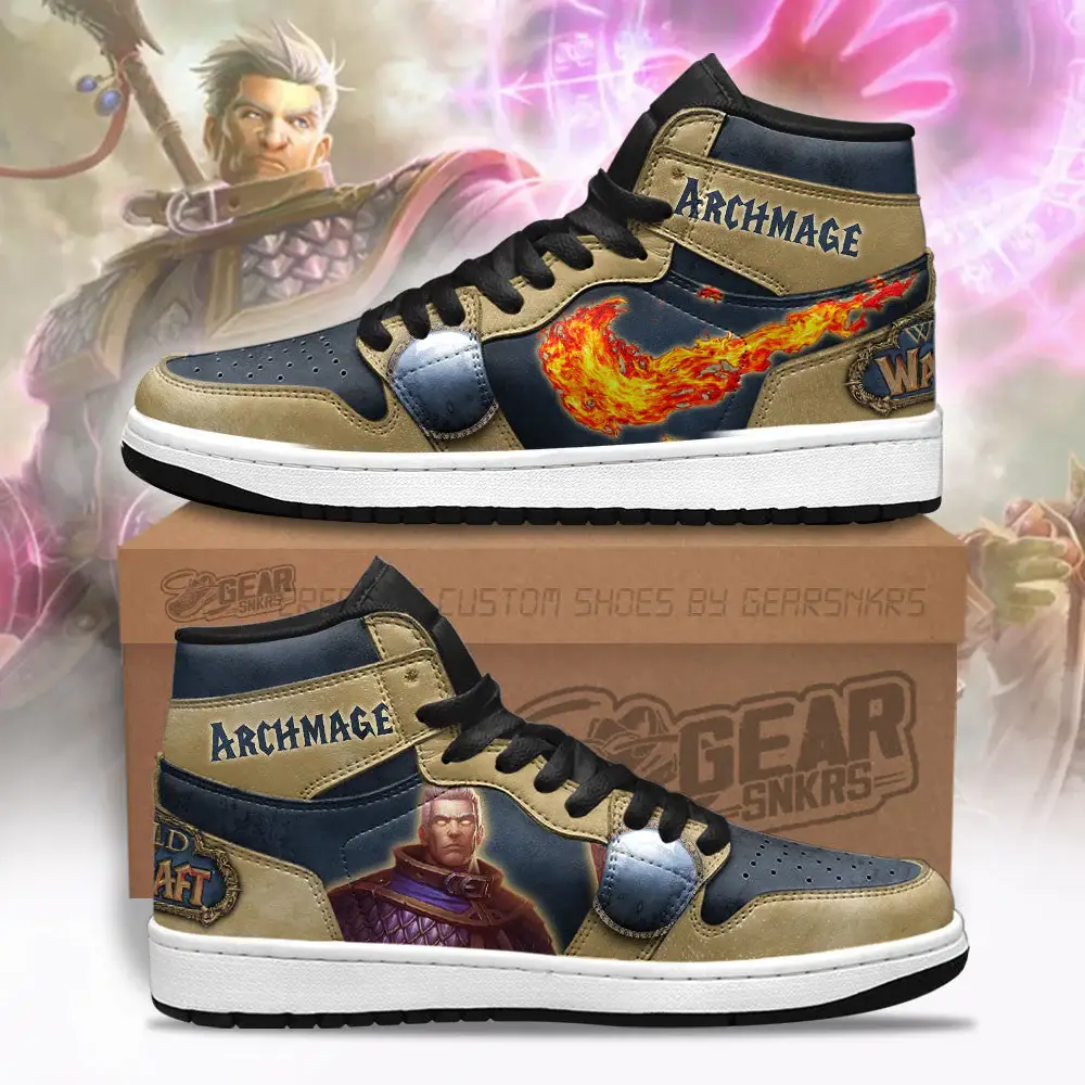 Air JD Hightop Shoes Archmage World of Warcraft J1 Shoes Custom For Fans