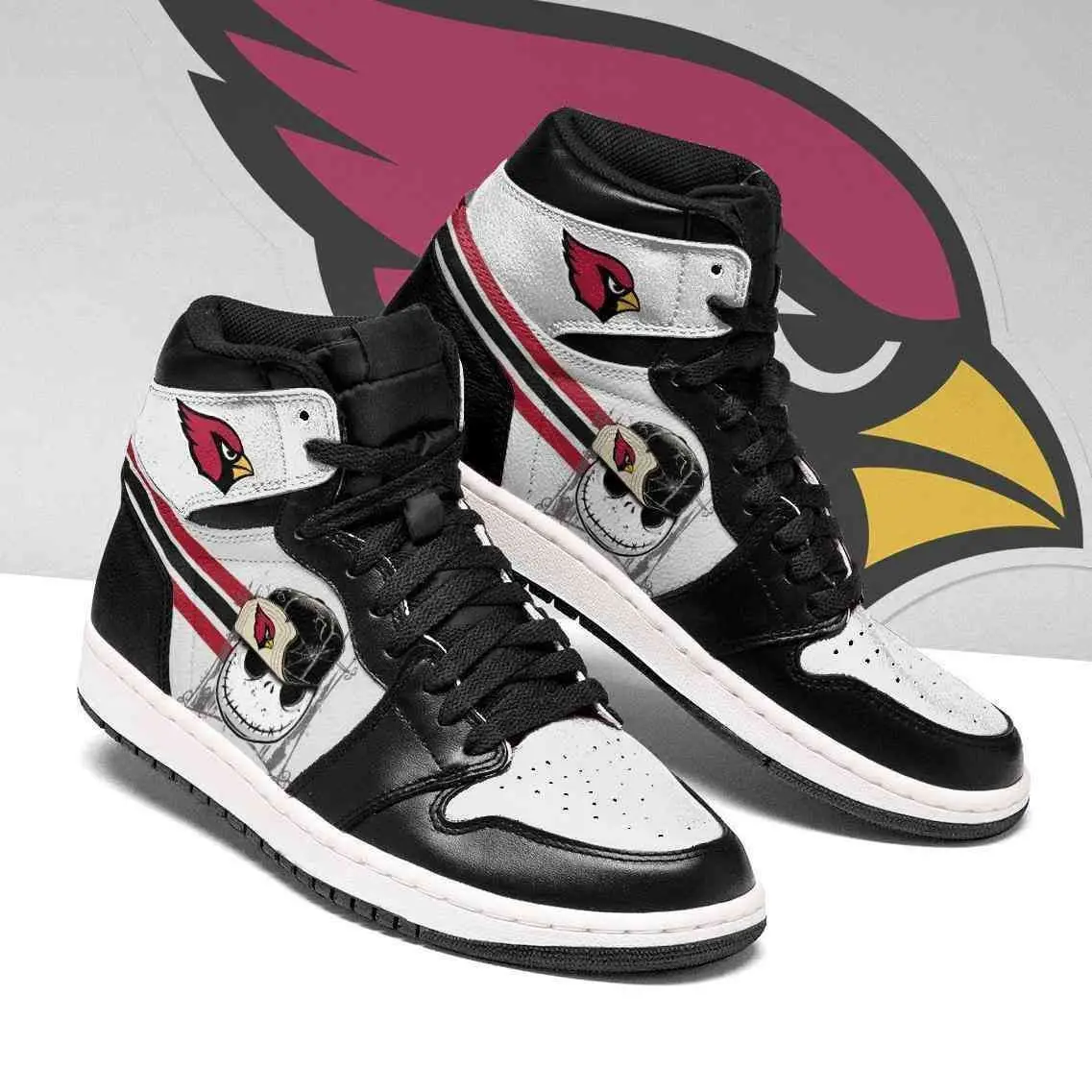 Air JD Hightop Shoes Arizona Cardinals Jack Skellington Custom Shoes Sneakers