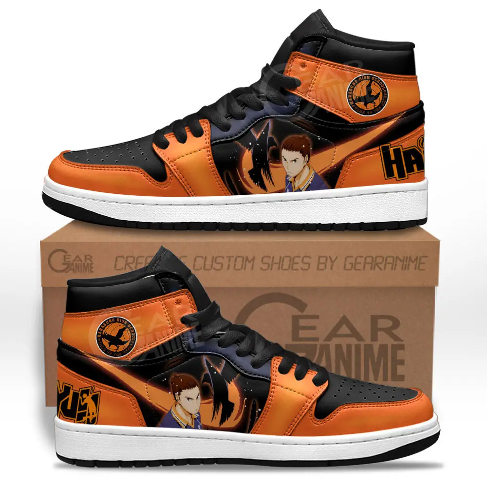 Air JD Hightop Shoes Asahi Azumane JD1s Sneakers Haikyuu Custom Anime Shoes
