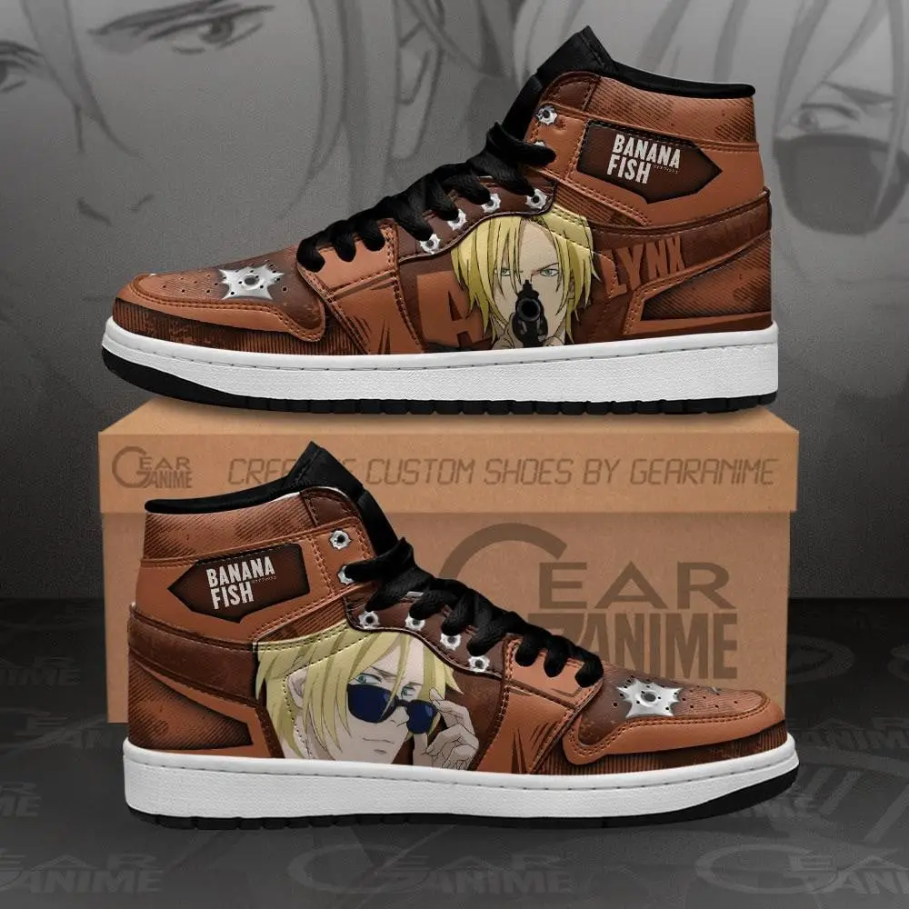 Air JD Hightop Shoes Ash Lynx JD1s Sneakers Custom Anime Banana Fish Shoes Air JD Hightop Shoes Ash Lynx JD1s Sneakers Custom Anime Banana Fish Shoes - Image 1