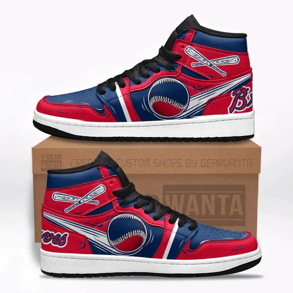 Air JD Hightop Shoes Atlanta Braves J1 Shoes Custom For Fans Sneakers TT13