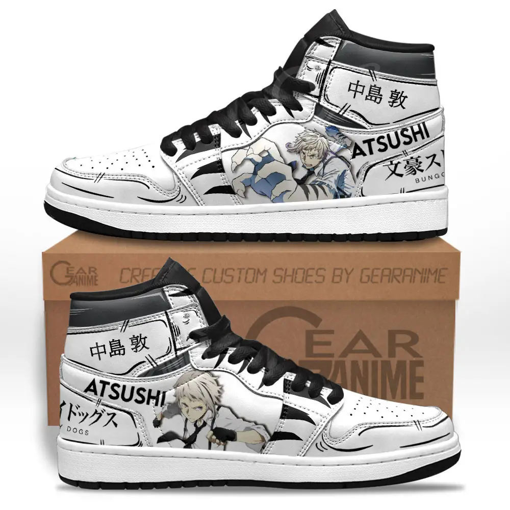 Air JD Hightop Shoes Atsushi Nakajima JD1s Sneakers Bungo Stray Dogs Custom Anime Shoes