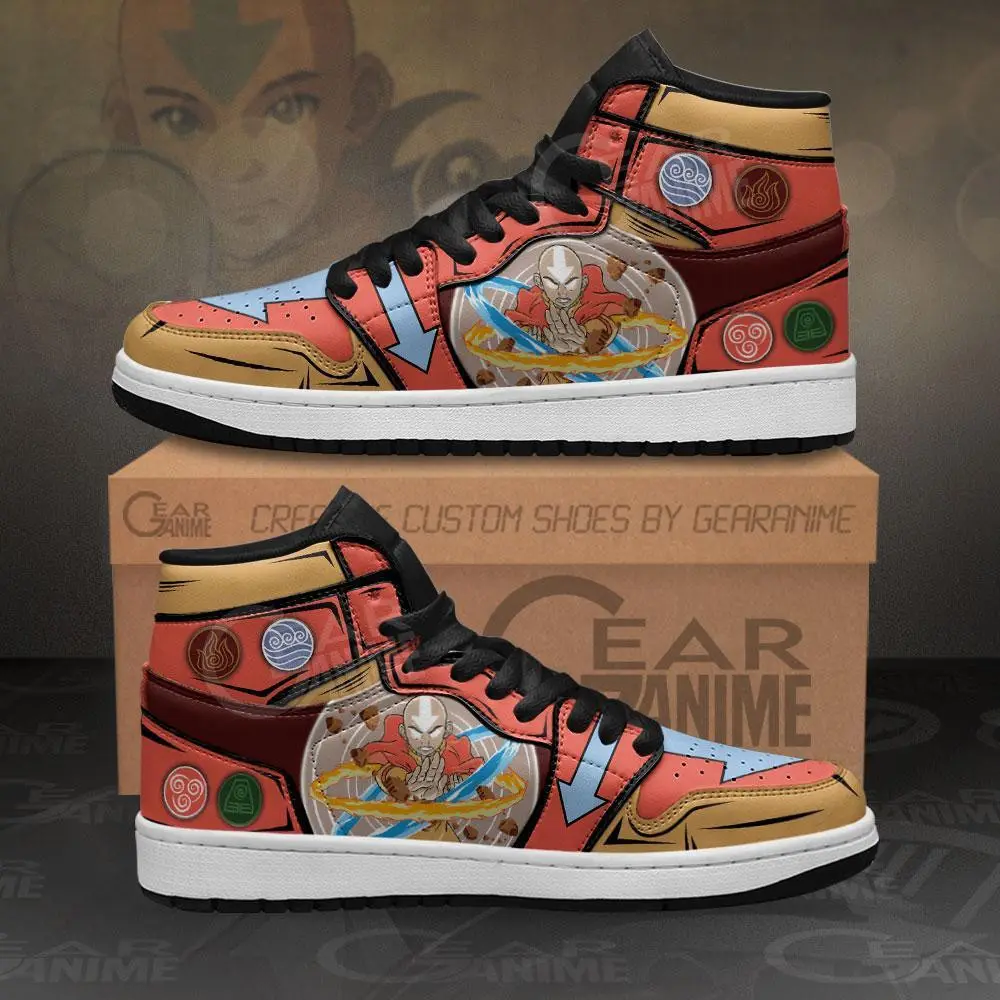Air JD Hightop Shoes Avatar Aang JD1s Sneakers Custom The Last Airbender Anime Shoes