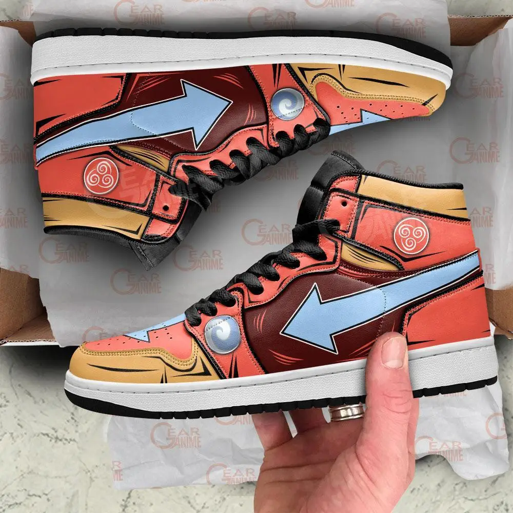 Air JD Hightop Shoes Avatar Airbender Aang JD1s Sneakers Custom The Last Airbender Anime Shoes Air JD Hightop Shoes Avatar Airbender Aang JD1s Sneakers Custom The Last Airbender Anime Shoes - Image 1