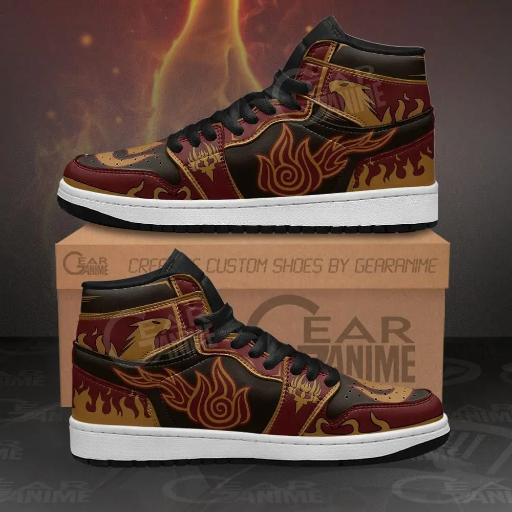 Air JD Hightop Shoes Avatar Fire Nation JD1s Sneakers The Last Airbender Custom Shoes