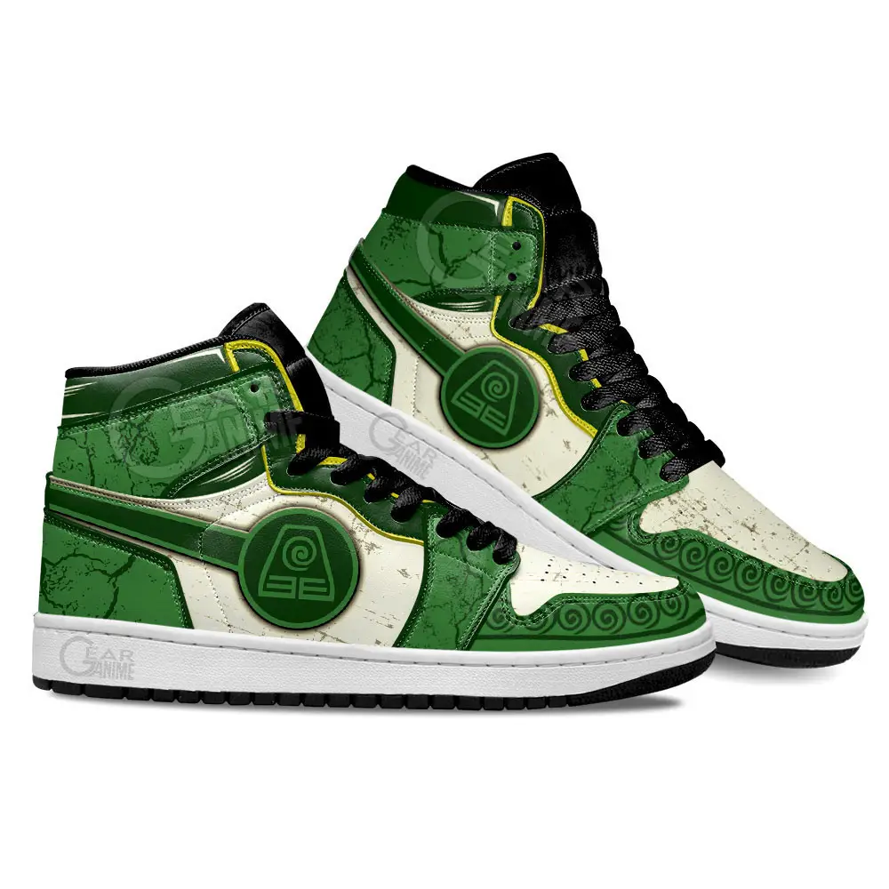 Air JD Hightop Shoes Avatar The Last Airbender Earth Shoes Custom For Anime Fans