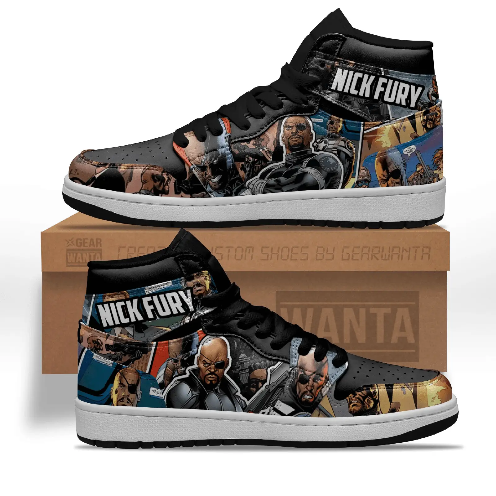 Air JD Hightop Shoes Avenger Nick Furry J1 Shoes Custom