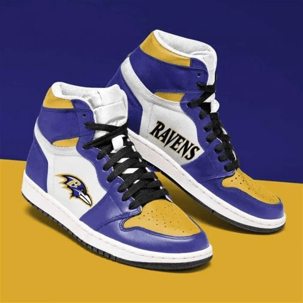 Air JD Hightop Shoes Baltimore Ravens Custom Shoes Sneakers JD Sneakers Perfect Gift For Fans