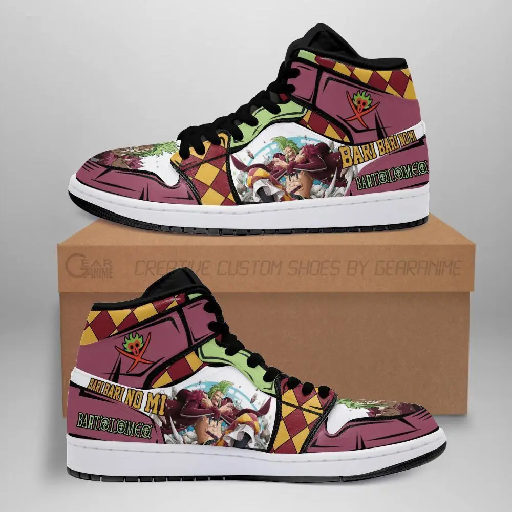 Air JD Hightop Shoes Batolomeo JD1s Sneakers Custom Anime One Piece Shoes