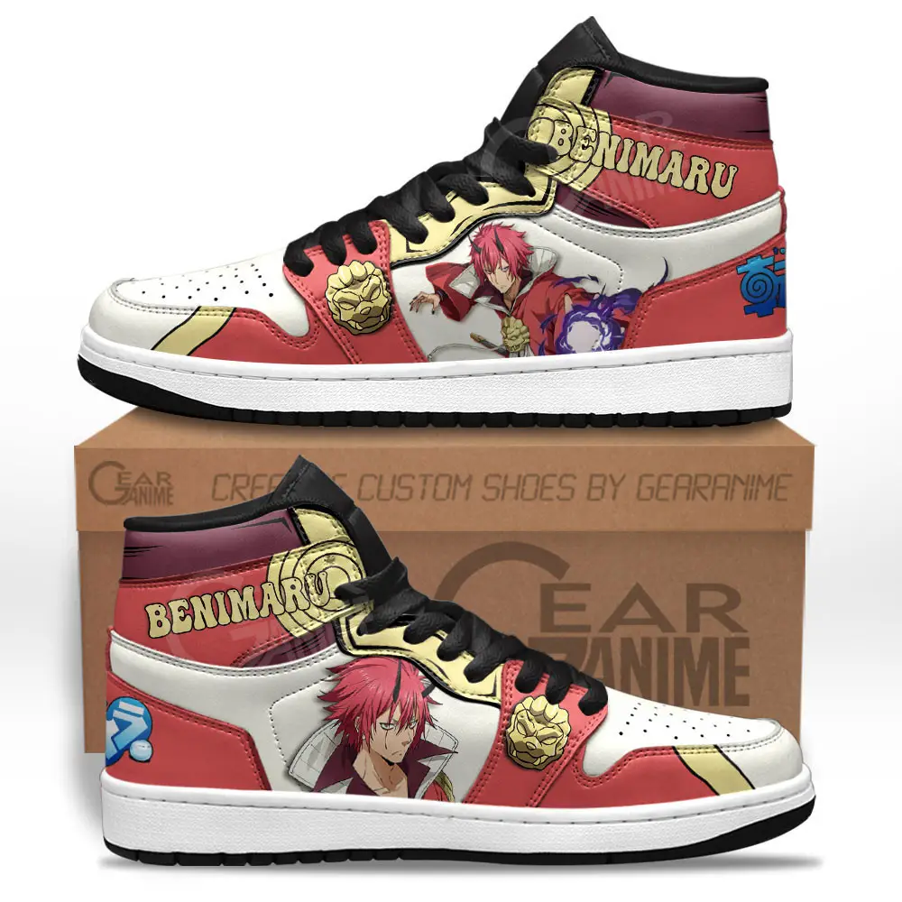 Air JD Hightop Shoes Benimaru JD1s Sneakers Reincarnated as a Slime Custom Anime Shoes