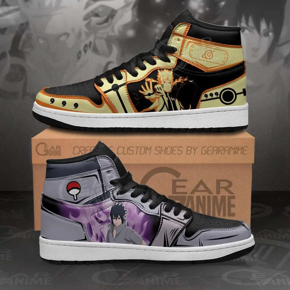 Air JD Hightop Shoes Bijuu and Sasuke Susanoo JD1s Sneakers Custom Anime Shoes