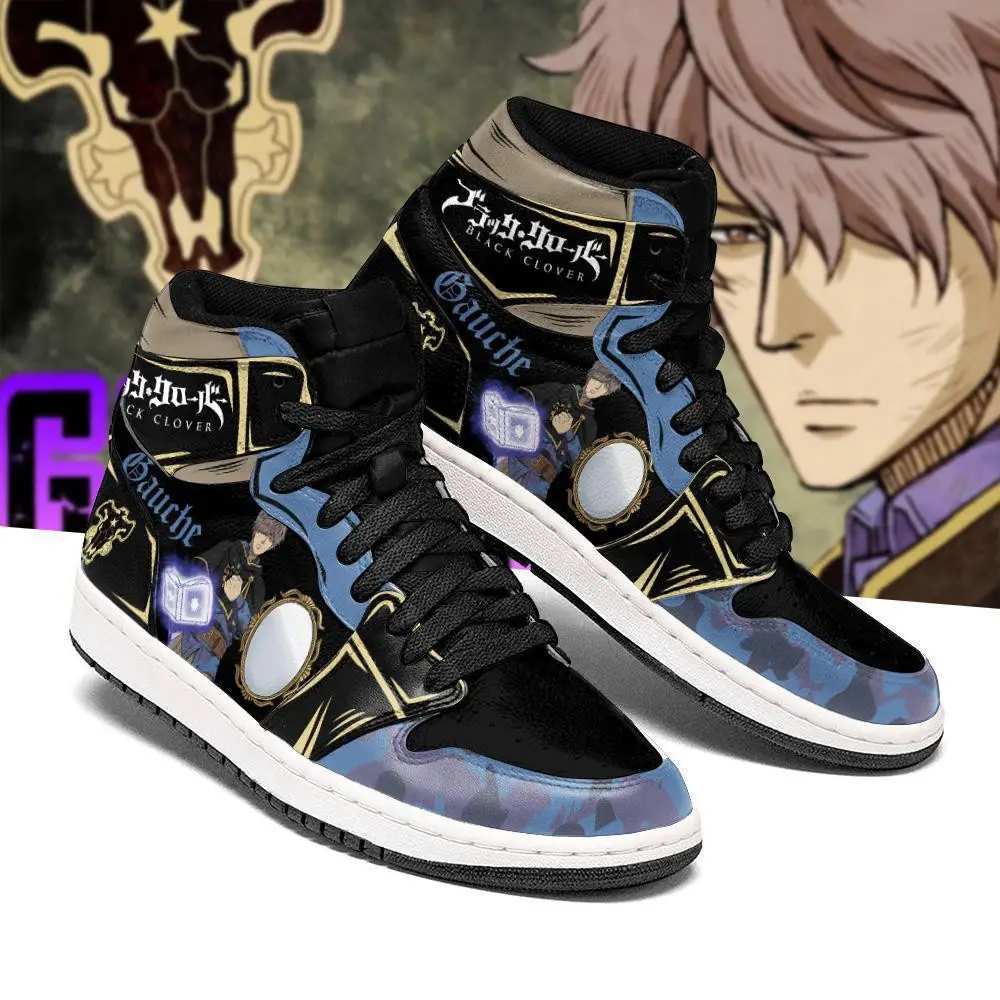 Air JD Hightop Shoes Black Bull Gauche JD1s Sneakers Black Clover Anime Shoes