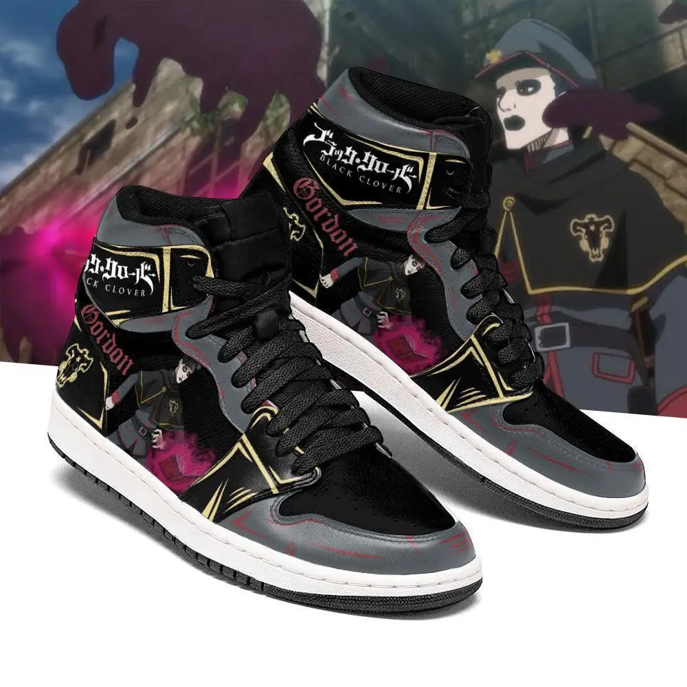 Air JD Hightop Shoes Black Bull Gordon Agrippa JD1s Sneakers Black Clover Anime Shoes