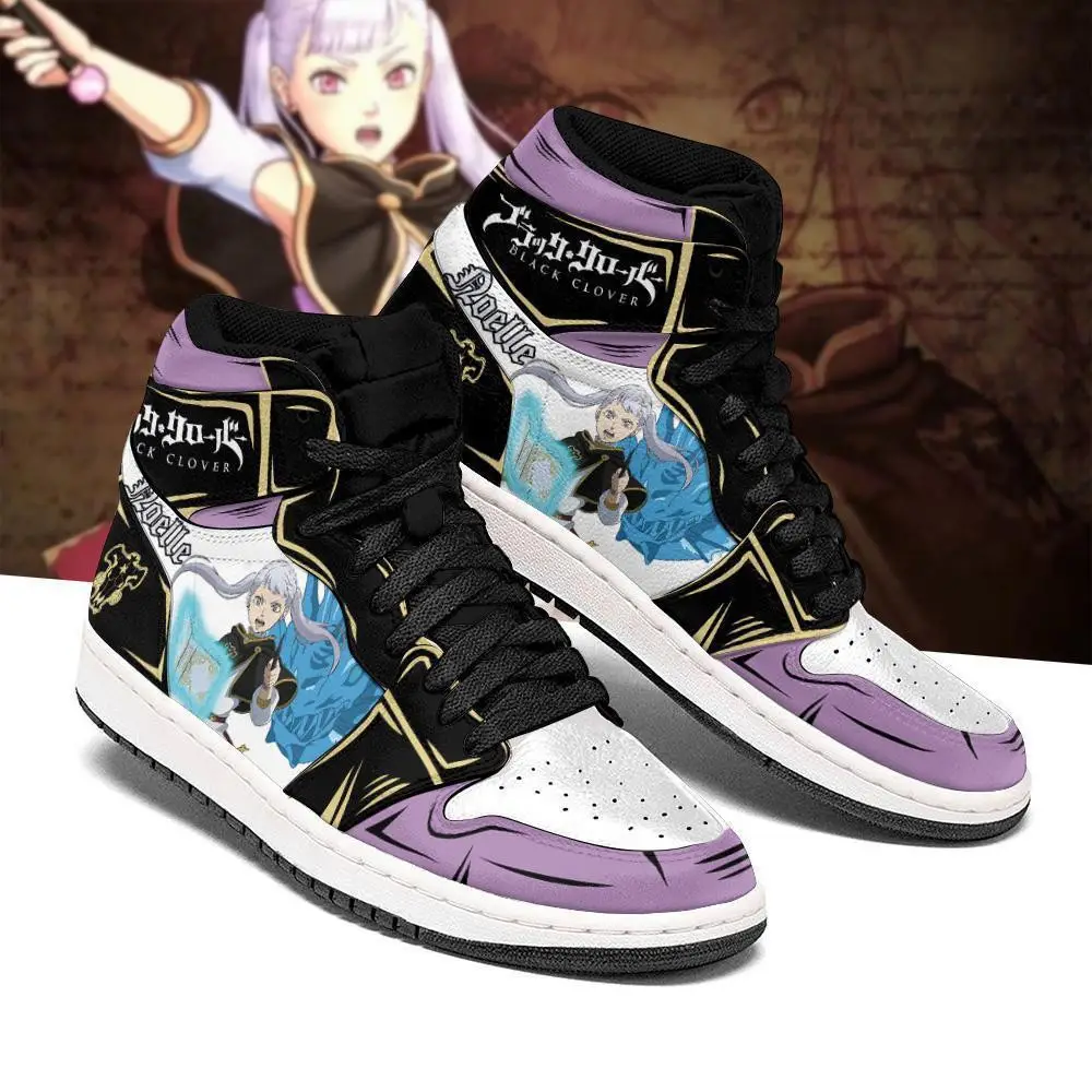 Air JD Hightop Shoes Black Bull Noelle Silva JD1s Sneakers Black Clover Anime Shoes