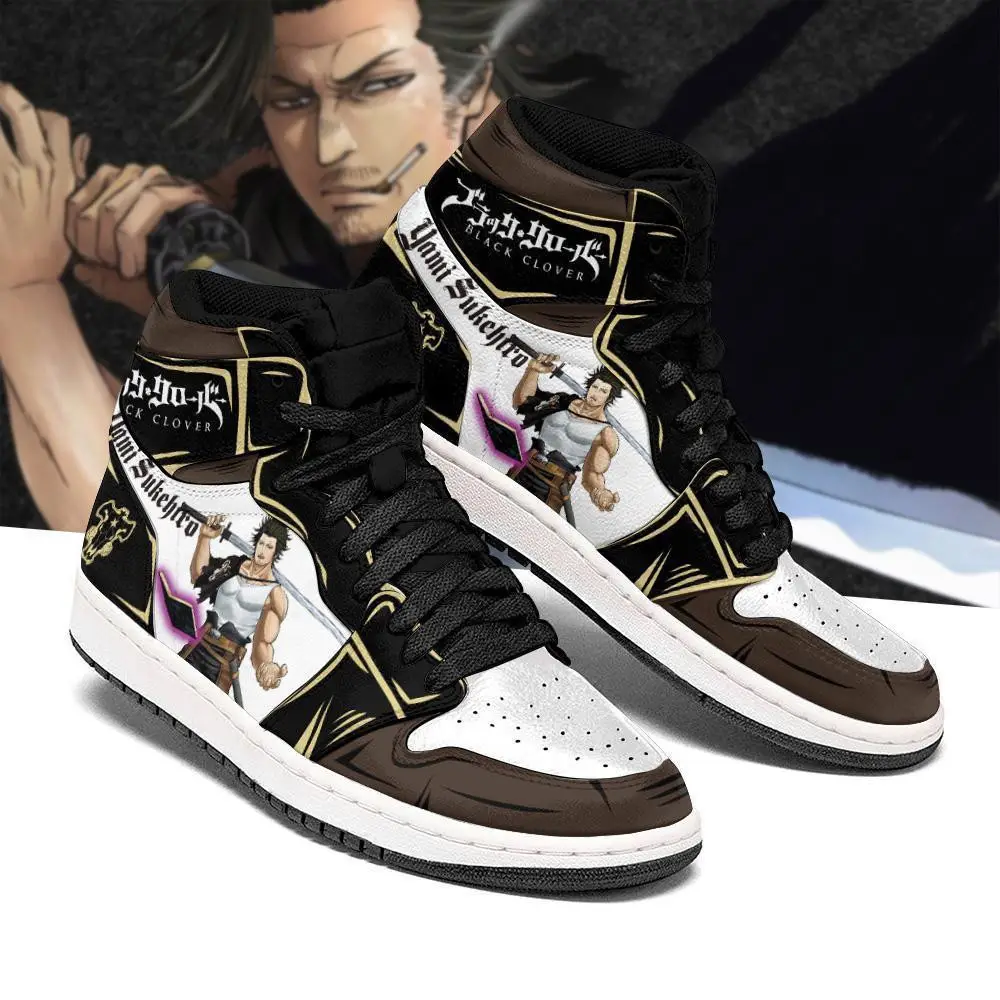 Air JD Hightop Shoes Black Bull Yami Grimore JD1s Sneakers Black Clover Anime Shoes