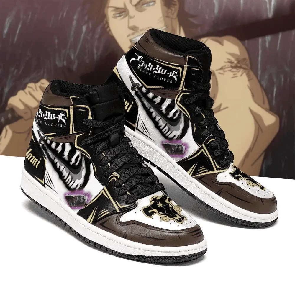 Air JD Hightop Shoes Black Bull Yami Sukehiro Sword Custom Shoes For Black Clover Fans