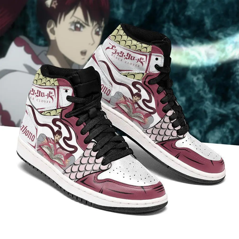 Air JD Hightop Shoes Black Clover Shoes Kahono JD1s Sneakers Black Clover Anime Shoes