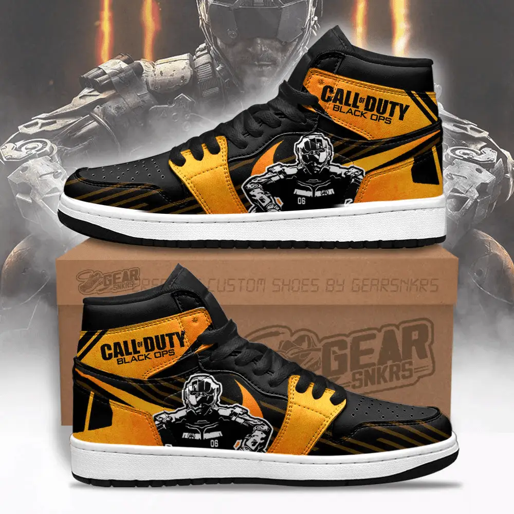 Air JD Hightop Shoes Black Ops Call Of Duty J1 Shoes Custom For Fans Sneakers TT27 Air JD Hightop Shoes Black Ops Call Of Duty J1 Shoes Custom For Fans Sneakers TT27 - Image 1