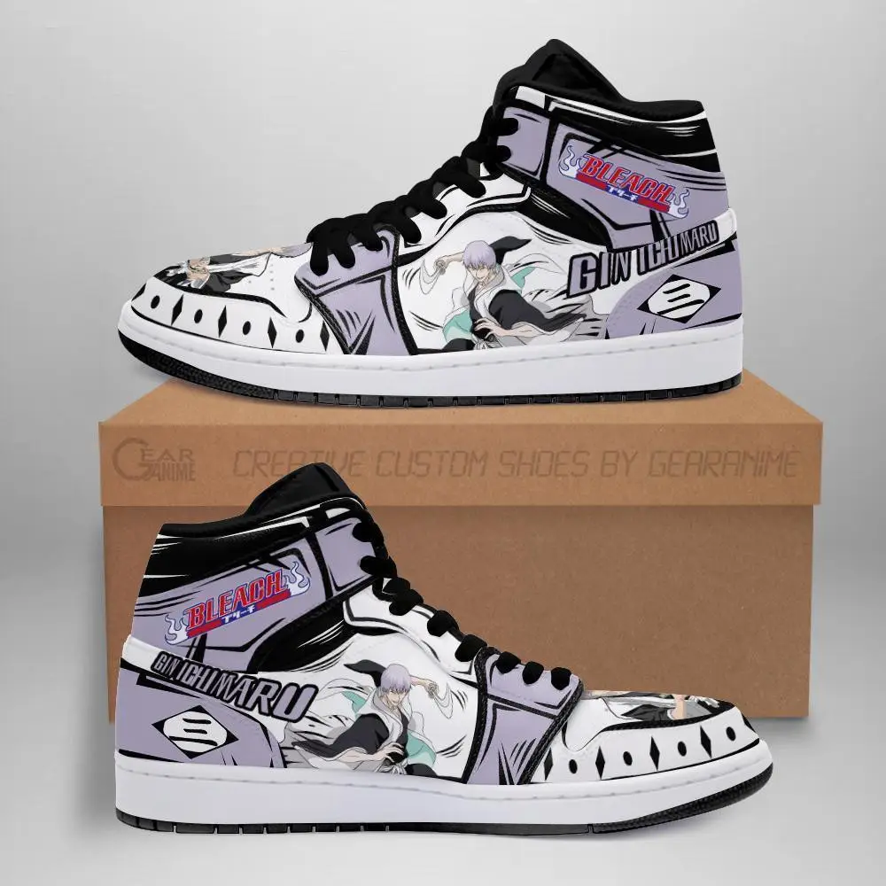 Air JD Hightop Shoes Bleach Gin Ichimaru Anime JD1s Sneakers Fan Gift Idea MN05
